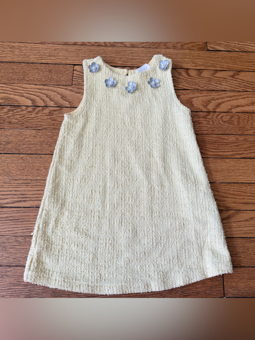 H&M Yellow Textured Sleeveless A-Line Dress - Size 4